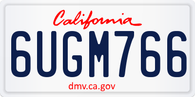 CA license plate 6UGM766