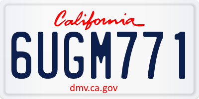 CA license plate 6UGM771