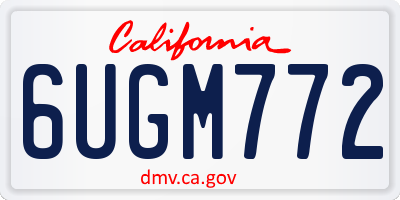 CA license plate 6UGM772