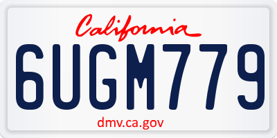 CA license plate 6UGM779