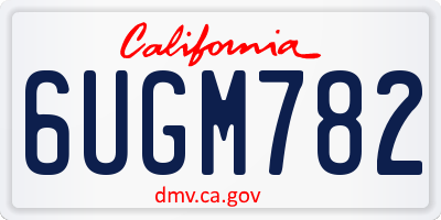 CA license plate 6UGM782