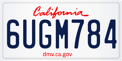 CA license plate 6UGM784