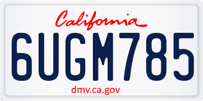 CA license plate 6UGM785