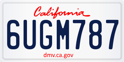 CA license plate 6UGM787