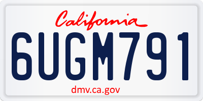 CA license plate 6UGM791