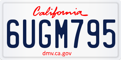 CA license plate 6UGM795
