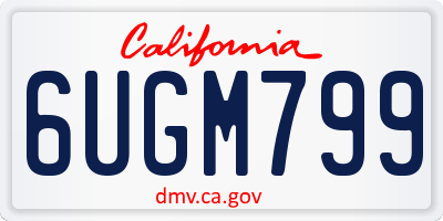 CA license plate 6UGM799