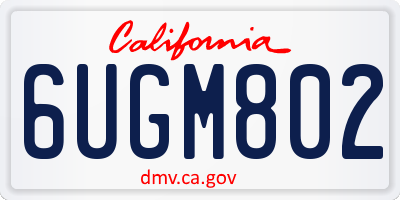 CA license plate 6UGM802