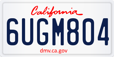 CA license plate 6UGM804