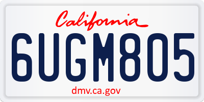 CA license plate 6UGM805