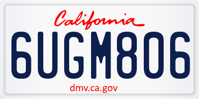 CA license plate 6UGM806