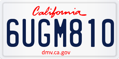 CA license plate 6UGM810