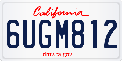 CA license plate 6UGM812