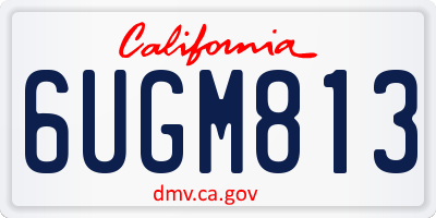 CA license plate 6UGM813