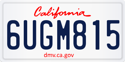 CA license plate 6UGM815