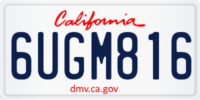 CA license plate 6UGM816