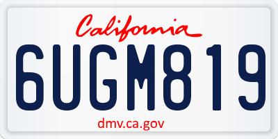 CA license plate 6UGM819