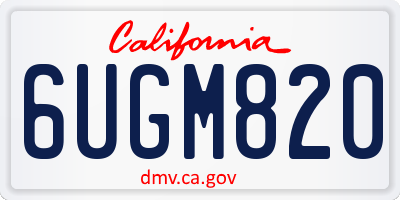 CA license plate 6UGM820