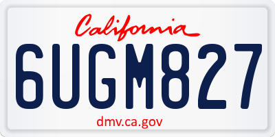 CA license plate 6UGM827