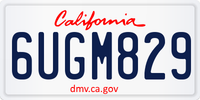 CA license plate 6UGM829