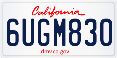 CA license plate 6UGM830