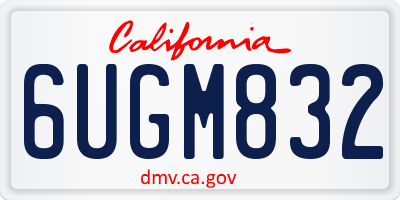 CA license plate 6UGM832