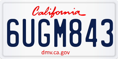 CA license plate 6UGM843
