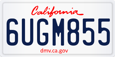 CA license plate 6UGM855