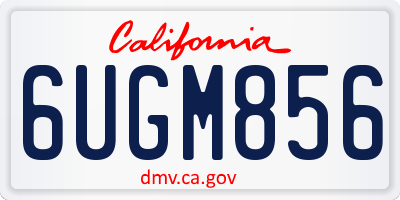 CA license plate 6UGM856