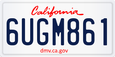 CA license plate 6UGM861