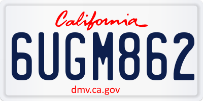 CA license plate 6UGM862