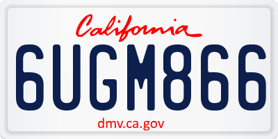 CA license plate 6UGM866