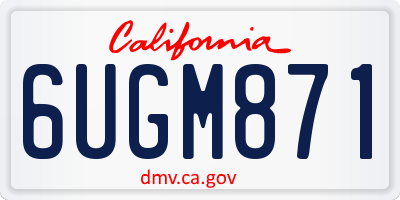 CA license plate 6UGM871