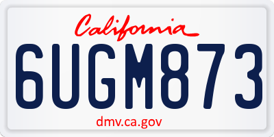 CA license plate 6UGM873