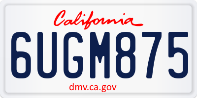 CA license plate 6UGM875