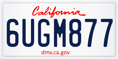 CA license plate 6UGM877
