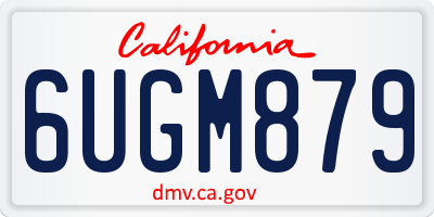 CA license plate 6UGM879