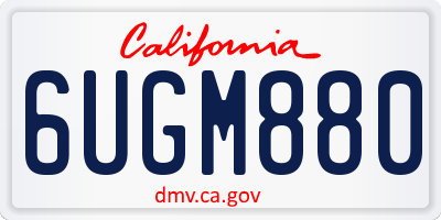 CA license plate 6UGM880