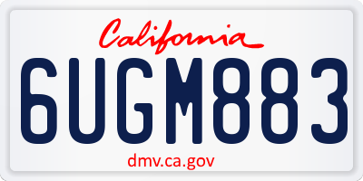 CA license plate 6UGM883