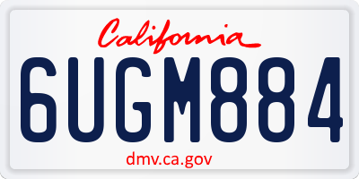 CA license plate 6UGM884