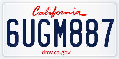 CA license plate 6UGM887