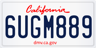CA license plate 6UGM889