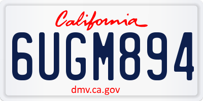 CA license plate 6UGM894