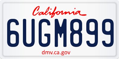 CA license plate 6UGM899