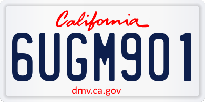 CA license plate 6UGM901
