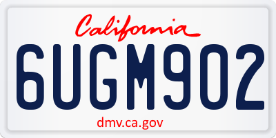 CA license plate 6UGM902