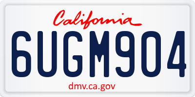 CA license plate 6UGM904