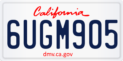 CA license plate 6UGM905