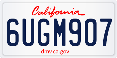 CA license plate 6UGM907