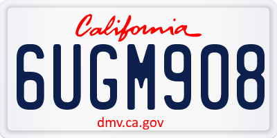 CA license plate 6UGM908